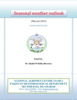 Seasonal weather outlook - National Agromet Centre