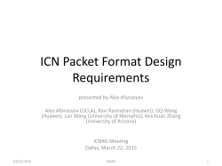 ICN Packet Format Design Requirements