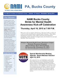PA, Bucks County - NAMI of PA, Bucks County Chapter