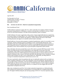 AB 1231 (Wood) NAMI CA Support