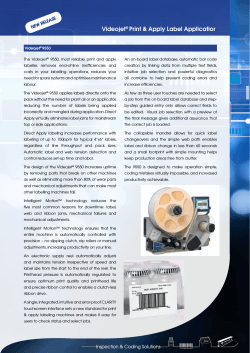 I&CS Print and apply label applicator Videojet 9550