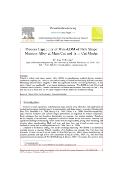 Process Capability of Wire-EDM of NiTi Shape Memory Alloy at Main
