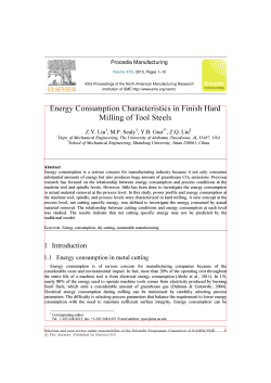 Energy Consumption Characteristics in Finish Hard Milling of Tool