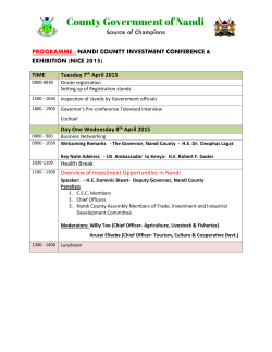 nandi county investment conference & exhibition programme