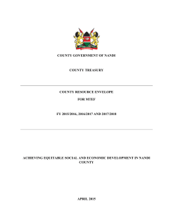 County Resource Envelope - Nandi County Government