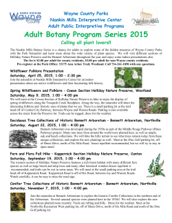 Botany Program - Friends of Nankin Mills