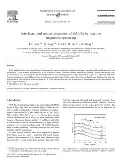Interfacial and optical properties of ZrO2/Si by reactive