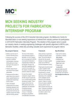 MCN SEEKING INDUSTRY PROJECTS FOR FABRICATION