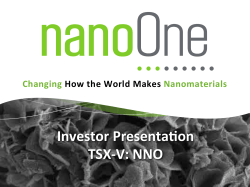 Presentation - Nano One Materials Corp.