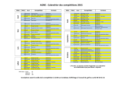 AGNE - Calendrier des compÃ©titions 2015