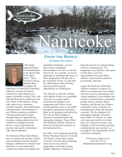 FROM THE BRIDGE - Nanticoke Watershed Alliance