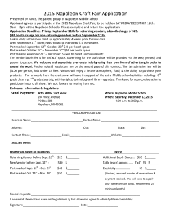 2015 Vendor Application Form