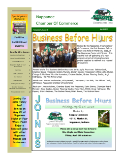 4 April 2015 Newsletter - Nappanee Chamber Of Commerce