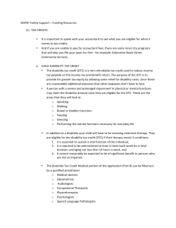 NAPSP Family Support â Funding Resources (1) TAX CREDITS: â¢ It