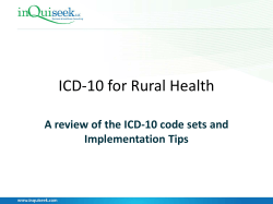 ICD-10 for Rural Health - National Association of Rural Health Clinics