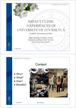 IMPACT CLINIC -EXPERIENCES OF UNIVERSITY OF