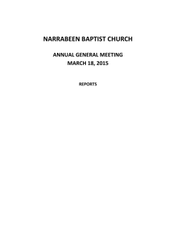 Business Meeting Reports - Narrabeen Baptist Church