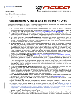 Supplementary Rules and Regulations 2015