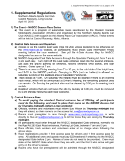 Supplemental Regulations, NASCC Road Race Series 2015