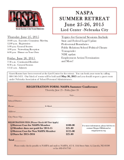 NASPA SUMMER RETREAT June 25-26, 2015