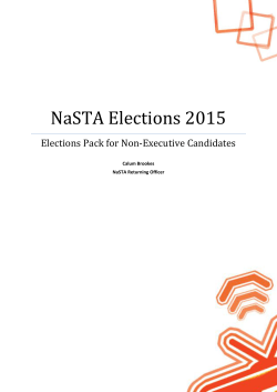 NaSTA Non-Executive Candidates Guide 2015