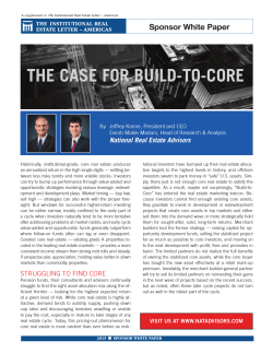 THE CASE FOR BUILD-TO-CORE - National Real Estate Advisors