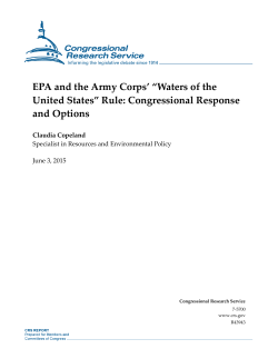 EPA and the Army CorpsÃ¢â¬â¢ Proposed Ã¢â¬ÅWaters of the United