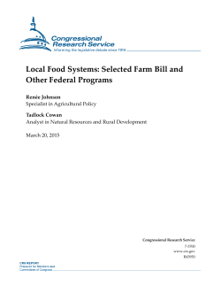 Local Food Systems: Selected Farm Bill and Other Federal Programs