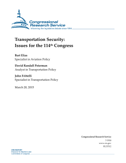 Transportation Security: Issues for the 114th Congress