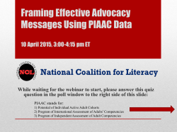 Framing Effective Advocacy Messages Using PIAAC Data