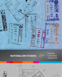 Brochure - Nationalism Studies Program