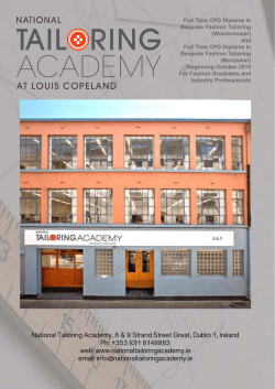 New 2015 Brochure - National Tailoring Academy