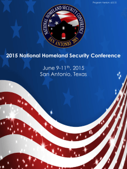 2015 Draft Conference Program - National Homeland Security