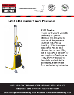 Lift-It Stacker E150 Spec Sheet