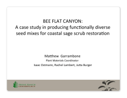 BEE FLAT CANYON: A case study in producing func2onally diverse