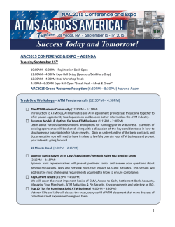 NAC2015 CONFERENCE & EXPO &acirc; AGENDA