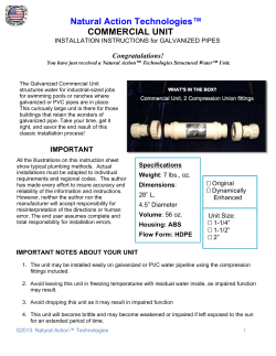 Commercial Galvanized Pipe Installation Instructions PDF