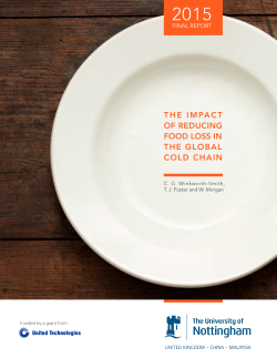 THE IMPACT OF REDUCING FOOD LOSS IN THE