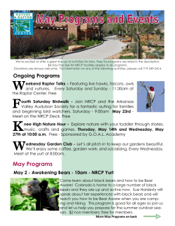 Saturday May 30th â 1 to 3pm - Nature and Raptor Center of Pueblo