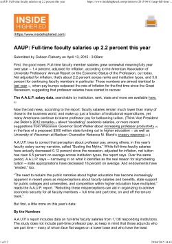 AAUP: Full-time faculty salaries up 2.2 percent this year
