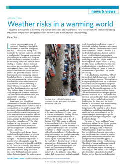 Weather risks in a warming world