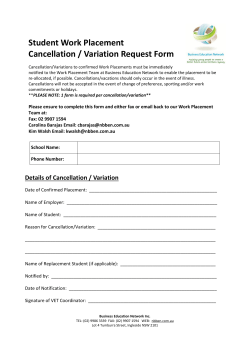 2015 Student Cancellation & Variation Form