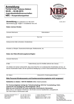 Anmeldung Toskana Gegenbesuch - NÃ¼rnberger Basketball Club eV