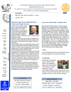 Bulletin -- May 29th ,2015 - The Rotary Club of North Bethesda