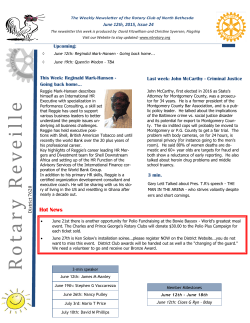 Latest Bulletin June 12th ,2015 - The Rotary Club of North Bethesda