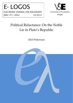 Political Reluctance: On the Noble Lie in Plato`s Republic