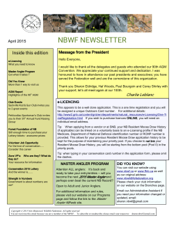NBWF_Newsletter April 2015 - New Brunswick Wildlife Federation
