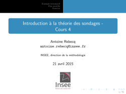 Introduction Ã  la thÃ©orie des sondages - Cours 4