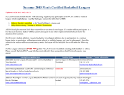Summer 2015 Men`s Certified Basketball Leagues