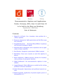 HERE - Noncommutative Algebras and Applications (NCAA)